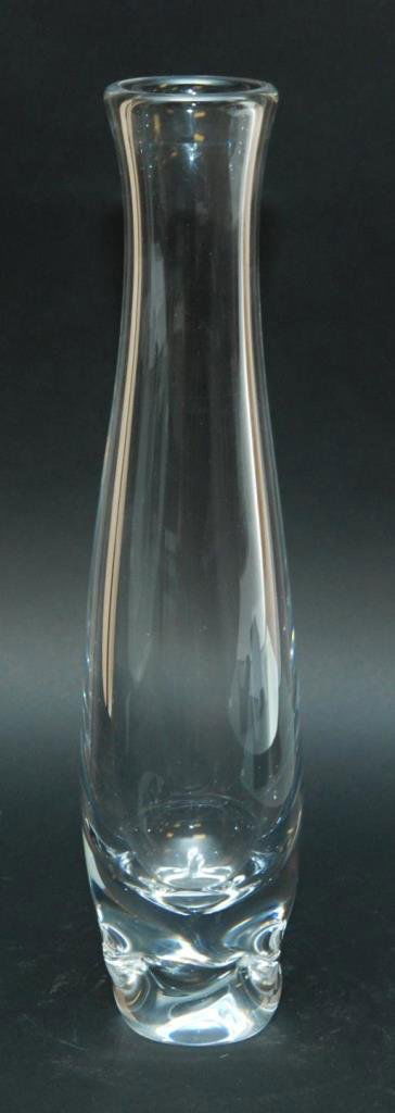 ORREFORS SWEDISH CRYSTAL HEAVY 16 7/8" VASE: Orrefors Sweden heavy Crystal Vase. Signed and numbered 35 17/2 to bottom. Measures 16 7/8" height (16.8cm). Total weight of 3764 grams.