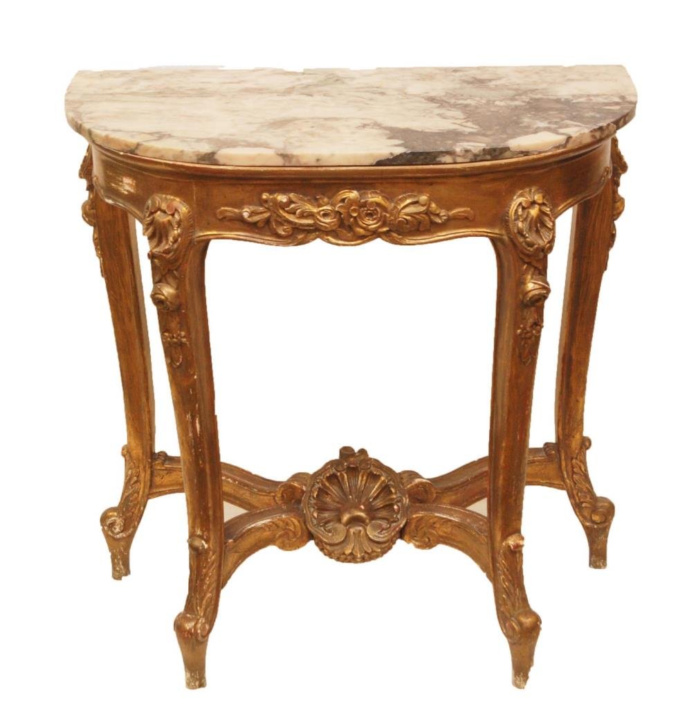 ANTIQUE FRENCH MARBLE TOP HALF MOON TABLE Oct 05, 2013 Elite