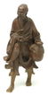 CHINESE CARVED HUANG YANG WOOD FISHERMAN FIGURE