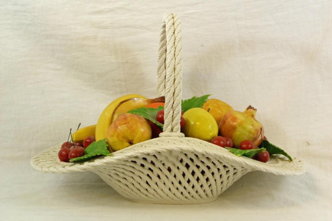 Large Capodimonte Figural Fruit Basket Centerpiece Oct 05 2013 Elite Decorative Arts In Fl