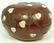 CHINESE PEACH FORM LACQUER BOX W/ OX BONE APPLIQUE - 5