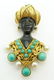 NARDI STYLE 18K YELLOW GOLD PEARL BLACKAMOOR PIN - 2