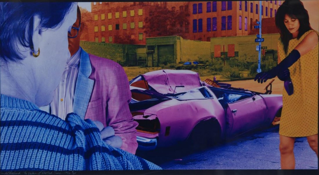 SANDY SKOGLUND DYE TRANSFER PHOTOGRAPH 9/25: SANDY SKOGLUND DYE TRANSFER PHOTOGRAPH 9/25 From the Leo Castelli gallery in New York, NY. Dye transfer photo/cibachrome print titled "The Value of Wasted Time" (9/25) 1986. Measures 21.5" (54.61cm) x