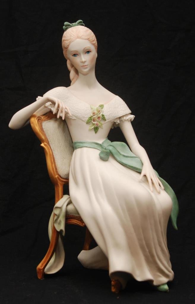 CYBIS BISQUE FIGURINE "SCARLET": CYBIS BISQUE FIGURINE "SCARLET" Measures 12-1/4" tall (31.11cm) x 7-3/4" (17.75cm). Signed to base. Total weight 1138g