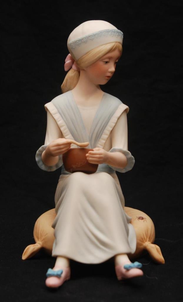 CYBIS BISQUE FIGURE "LITTLE MISS MUFFET": CYBIS BISQUE FIGURE "LITTLE MISS MUFFET" Measures 7" tall (17.78cm). Total weight 426.1g