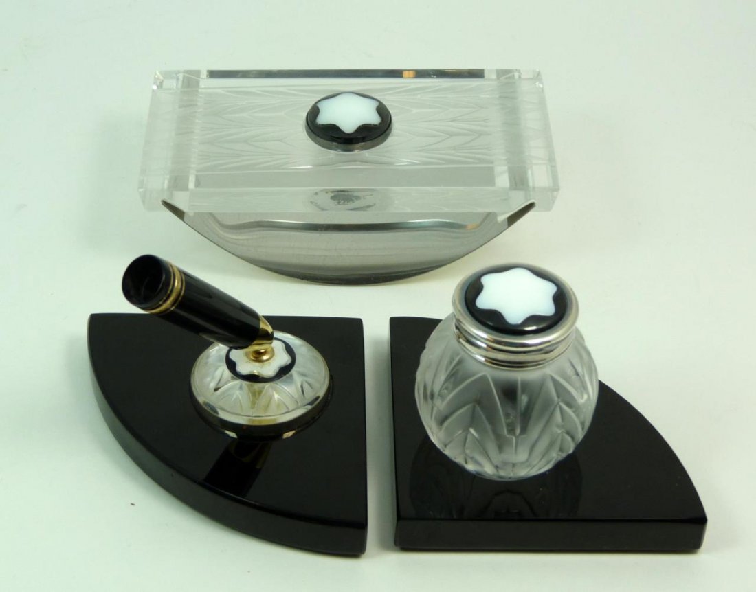 MONT BLANC/LALIQUE DESK SET