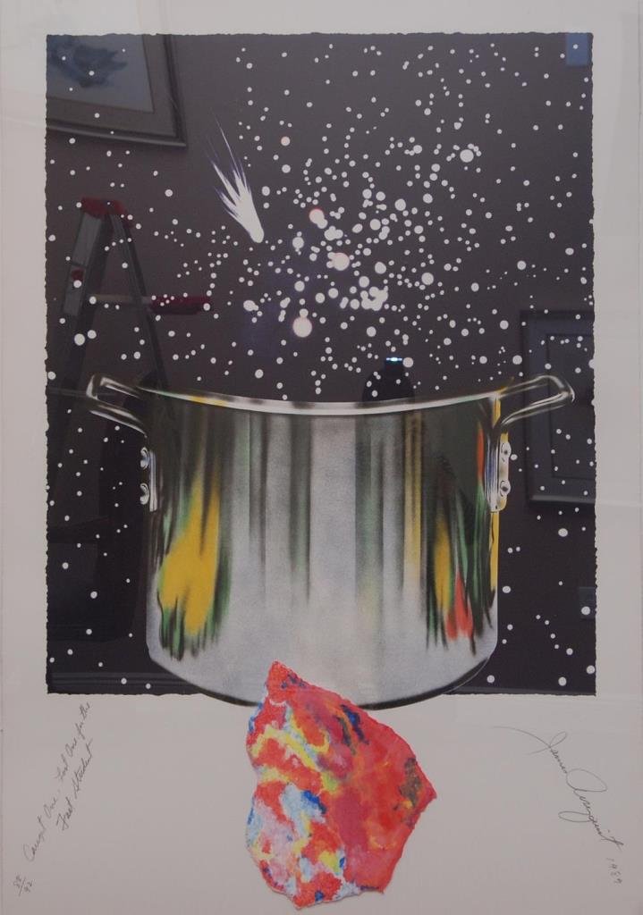 JAMES ROSENQUIST LITHOGRAPH "STAR CATCHER": JAMES ROSENQUIST LITHOGRAPH "STAR CATCHER" Originally purchase at Christie's New York, November 14th, 1995, total purchase price of $4370. Beautifully framed. Lithograph 88/92, is Signed by artist 198