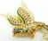 ESTATE 18KT YG LARGE GEMSTONE BIRD PIN - 2