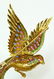 ESTATE 18KT YG LARGE GEMSTONE BIRD PIN - 6