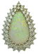 LADIES 14KT WHITE GOLD, DIAMOND OPAL COCKTAIL RING