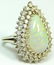 LADIES 14KT WHITE GOLD, DIAMOND OPAL COCKTAIL RING - 2