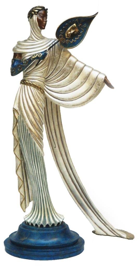 ORIGINAL ERTE BRONZE "TNAGRA" 53/500: Original Erte bronze titled "Tnagra" that depicts a lady with a fan. Comes with a certificate of authenticity and a receipt of an original purchase price of $15,000 retail in 1989. Measures approx 21"