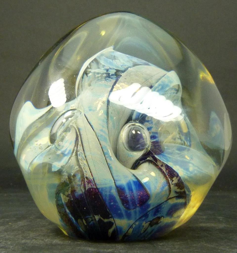 R. EICKHOLT STUDIO ART GLASS PAPERWEIGHT 1989 (1 of 6)