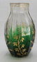 BOHEMIAN CUT EMERALD TO CLEAR JAPONISM VASE - 2