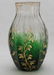 BOHEMIAN CUT EMERALD TO CLEAR JAPONISM VASE - 4