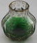 BOHEMIAN CUT EMERALD TO CLEAR JAPONISM VASE - 5