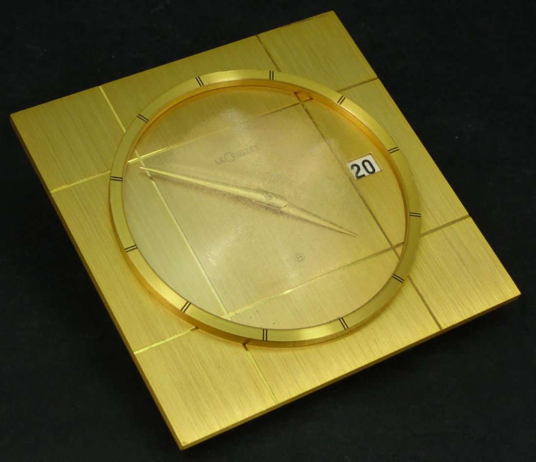 LECOULTRE GOLD TABLE CLOCK (1 of 7)