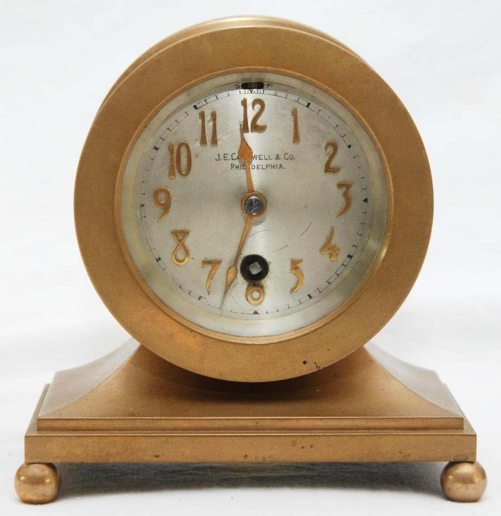 J.E.CALDWELL & CO BRONZE ENCASED TABLE CLOCK (1 of 4)