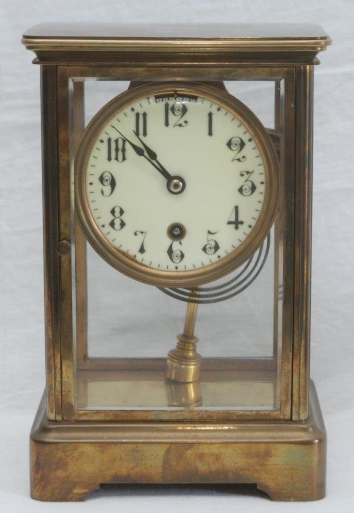 LARGE BOSTON CLOCK CO BRASS ENCASED TABLE CLOCK (1 of 7)