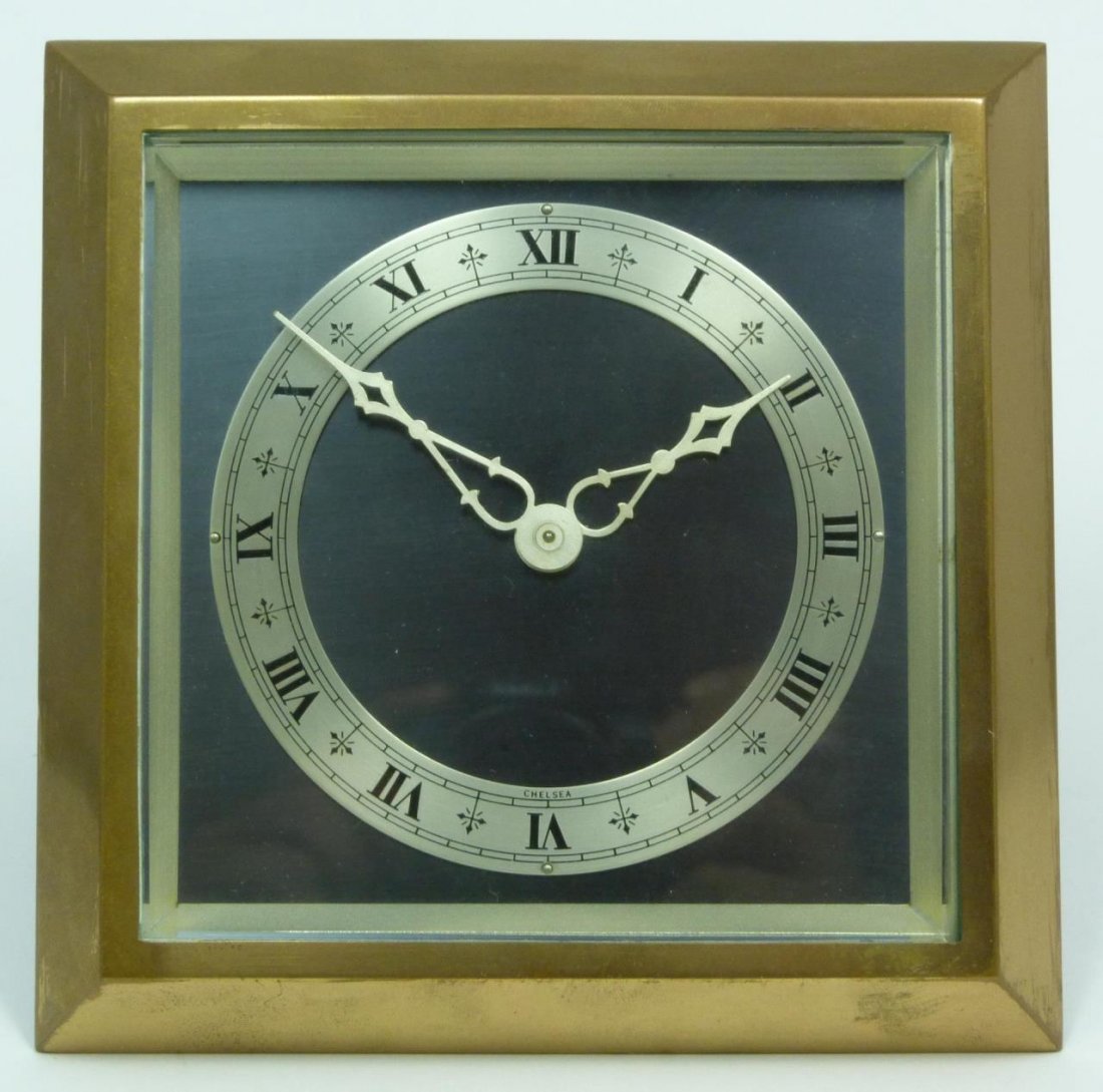 CHELSEA VINTAGE BRONZE ENACASED TABLE CLOCK (1 of 6)