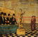 FRANCO MINEI OIL ON BOARD OF CEREMONIAL SCENE