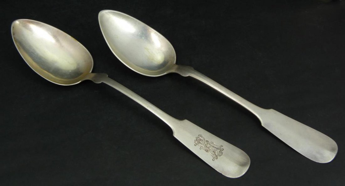 2 G. LOESSEL GERMAN 800 SILVER SERVING SPOONS (1 of 7)