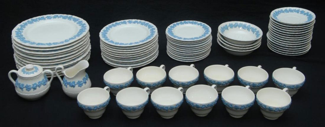 68pc WEDGWOOD CREAM & BLUE QUEENSWARE SET (1 of 8)