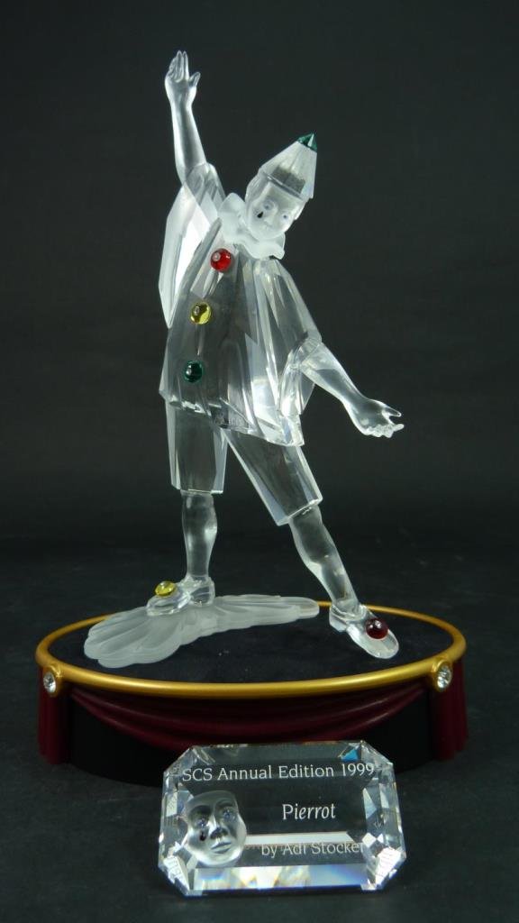 SWAROVSKI CRYSTAL 'PIERROT' w PLAQUE & BOX (1 of 10)
