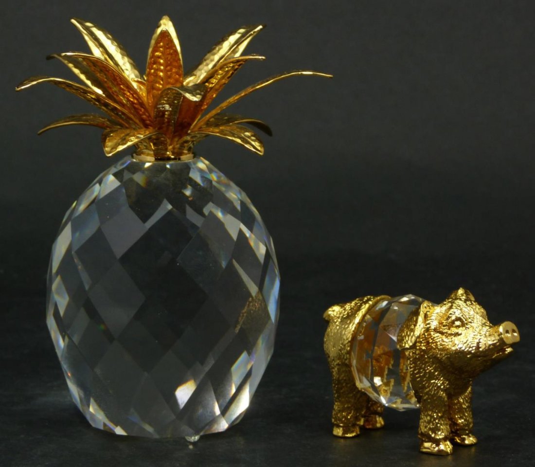 2 SWAROVSKI CRYSTAL & GOLD METAL FIGURINES (1 of 6)