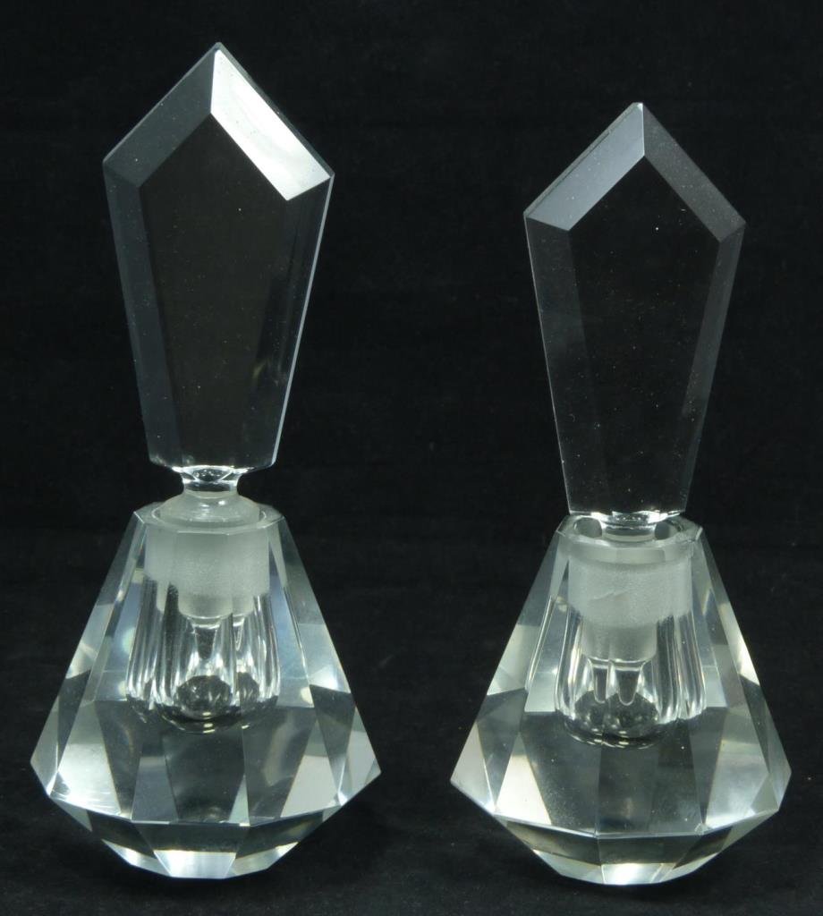 Pr. CRYSTAL PERFUME BOTTLES WITH STOPPERS (1 of 5)