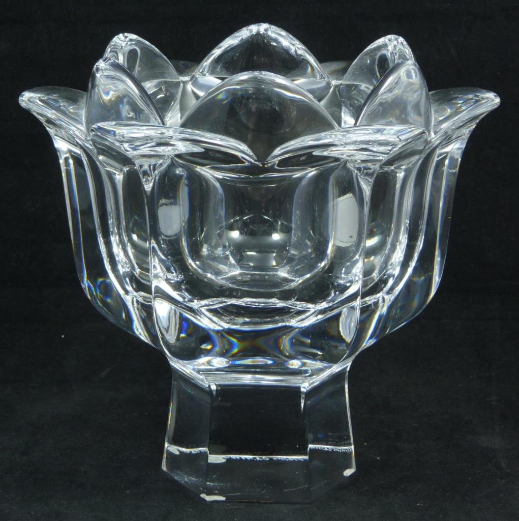 ORREFORS SWEDISH CRYSTAL ROSE FORM VASE (1 of 6)