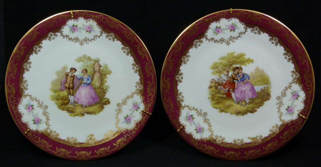 2 CASTEL LIMOGES PORCELAIN DECORATIVE PLATES (1 of 9)