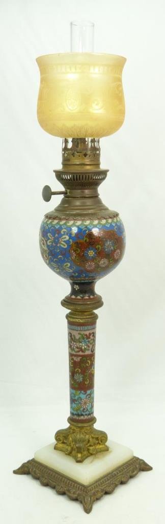 ANTIQUE CHINESE CLOISONNE LAMP (1 of 5)