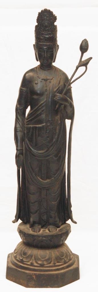 LARGE ANTIQUE CHINESE BRONZE QUAN YIN (1 of 5)