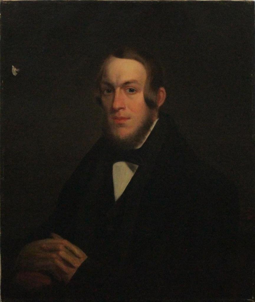 19th.C AMERICAN SCHOOL FOLK ART PORTRAIT PAINTING (1 of 6)