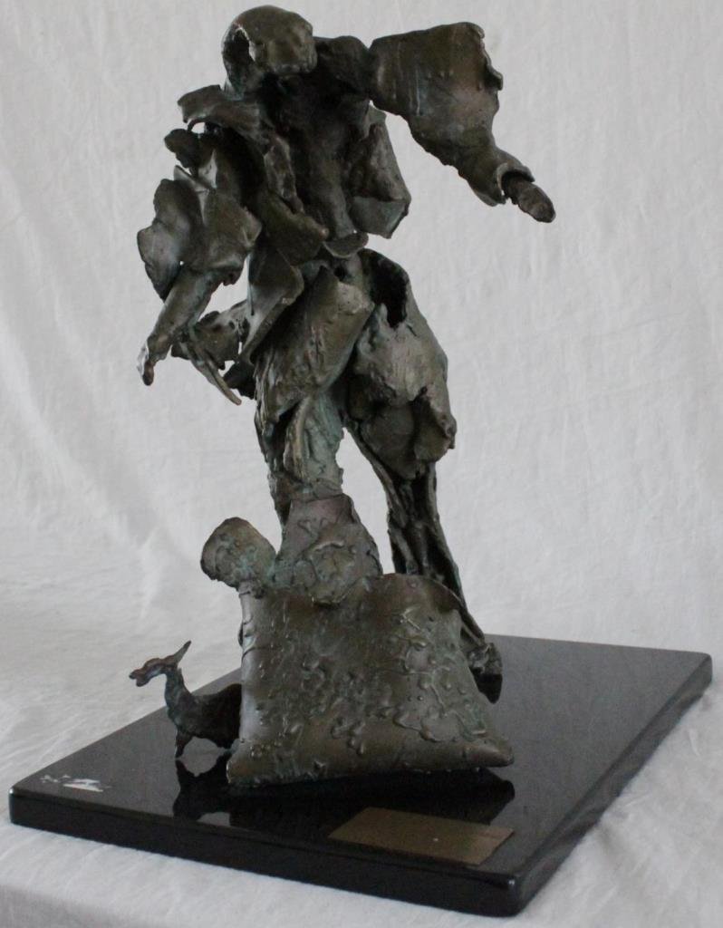 LILYAN BARCHOFF BRUTALIST BRONZE SCULPTURE ON BASE (1 of 10)