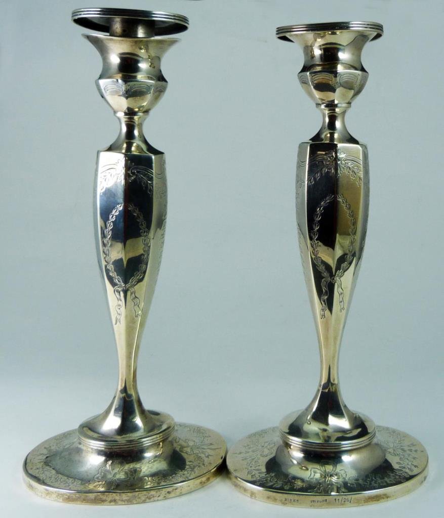 Pr BIRKS STERLING SILVER CANDLESTICKS (1 of 7)