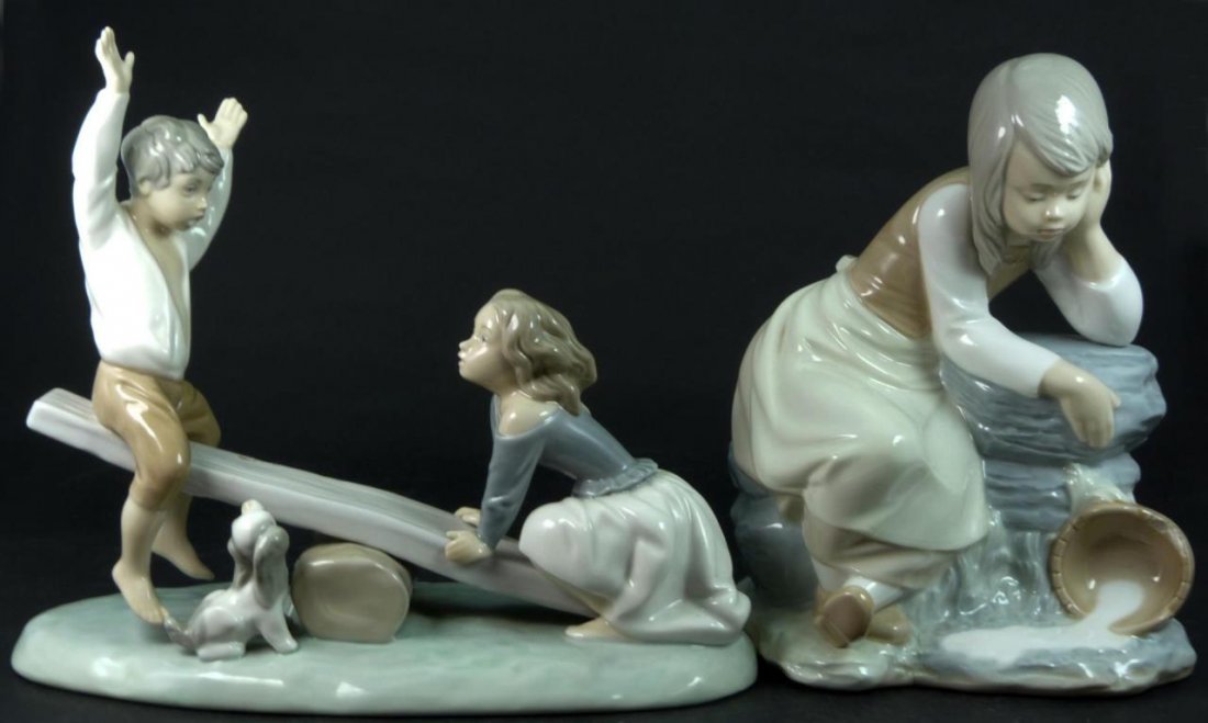 2 SPANISH PORCELIAN CHILDREN SCULPTURED LLADRO NAO (1 of 10)