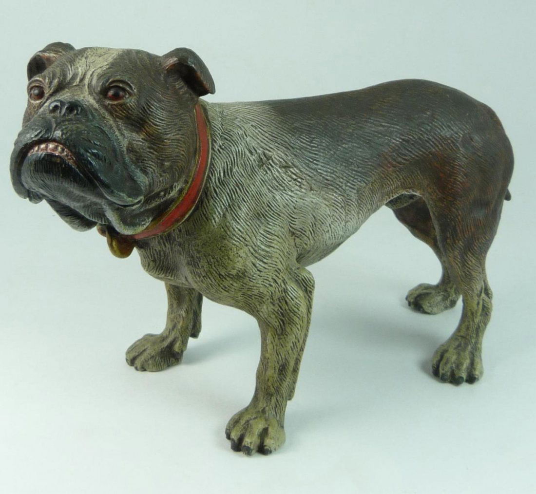 BERGMAN VIENNA COLD PAINTED BRONZE BULLDOG (1 of 9)