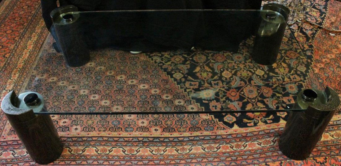 KARL SPRINGER MODERN GLASS TOP COFFEE TABLE (1 of 6)