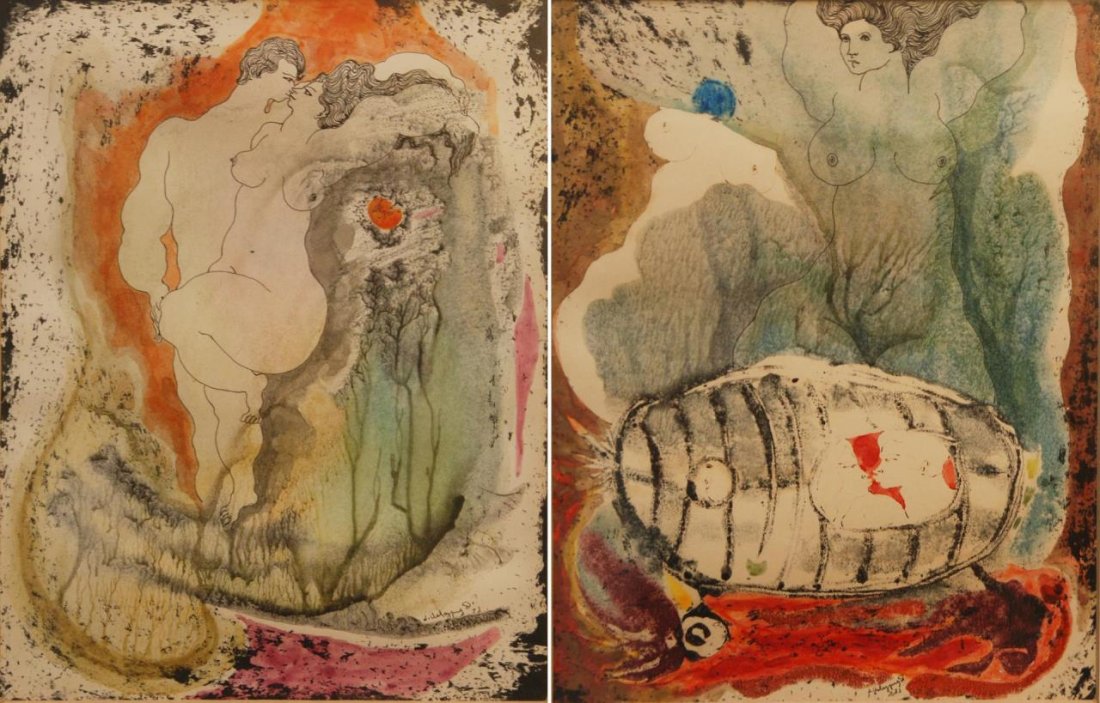 PR IMPRESSIONIST WATERCOLORS SIGNED J. VELASQUEZ (1 of 8)