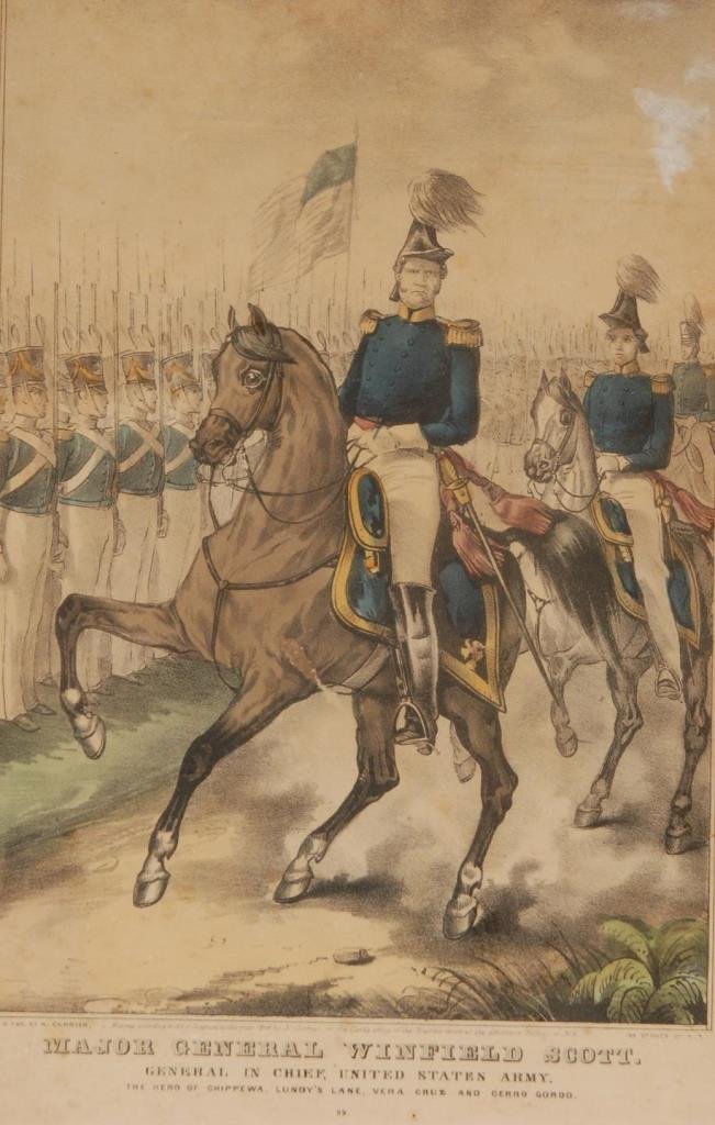 19TH CENTURY COLORED ETCHING OF THE U.S. CALVARY (1 of 4)