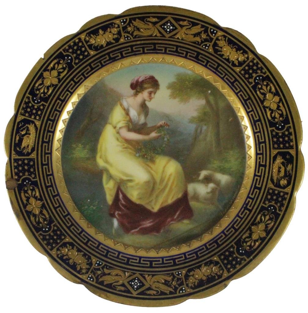 ROYAL VIENNA HAND PAINTED PORTRAIT PLATE SIGNED (1 of 7)