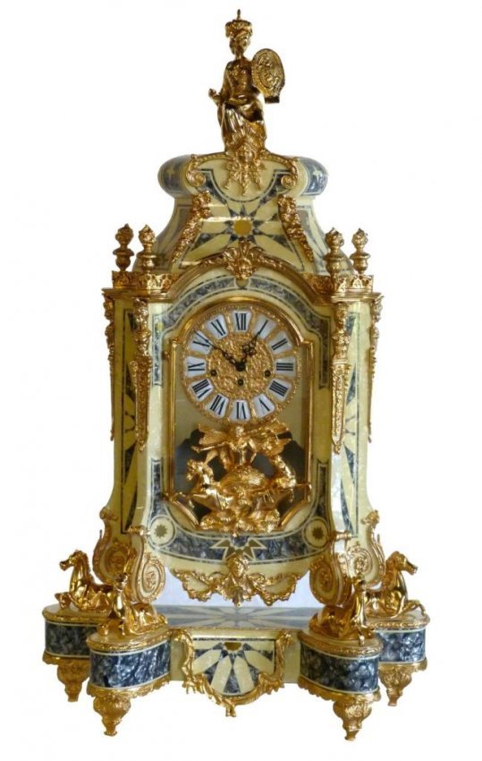 IMPRESSIVE LARGE GILT CLOCK