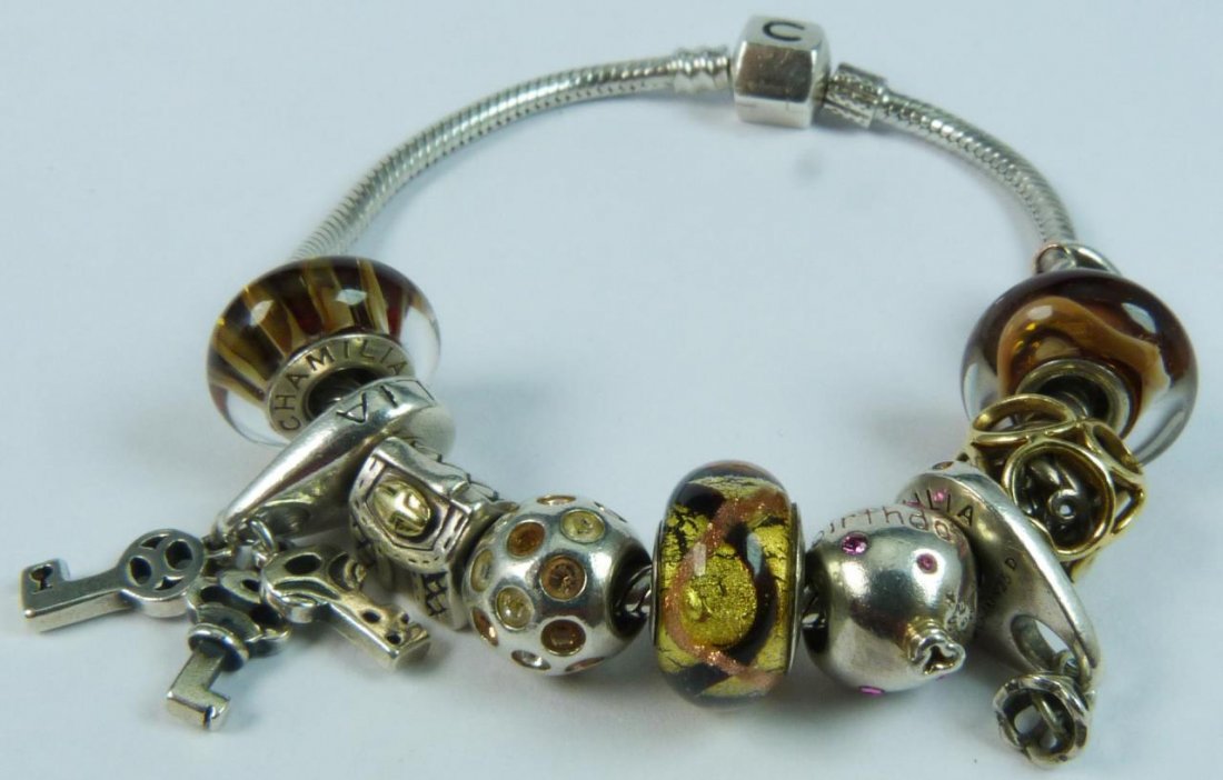 CHAMILIA STERLING SILVER PANDORA CHARM BRACELET (1 of 9)