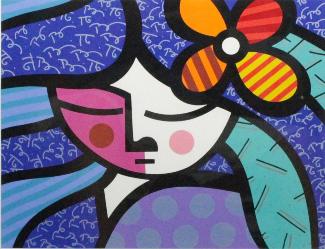 ROMERO BRITTO HORS DE COMMERCE LITHOGRAPH OF GIRL (1 of 8)