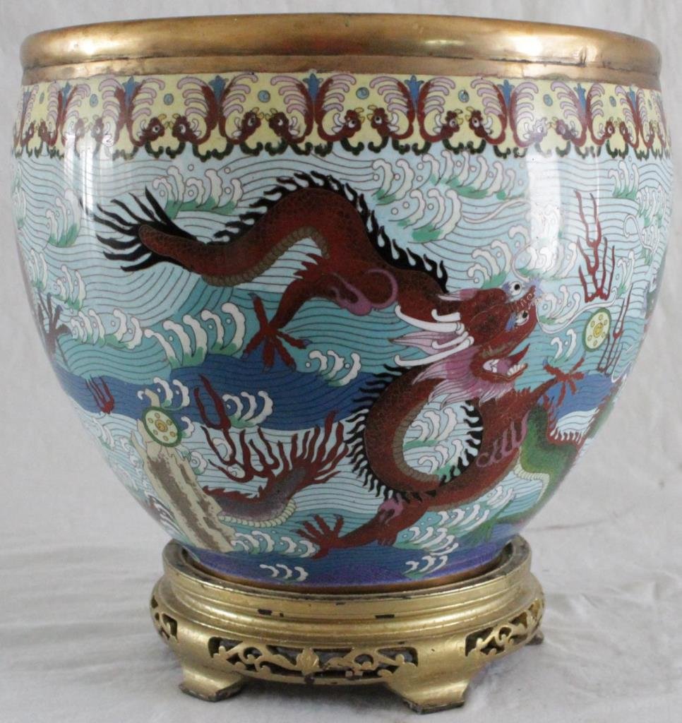 IMPORTANT CHINESE CLOISONNE ENAMELED PLANTER (1 of 7)