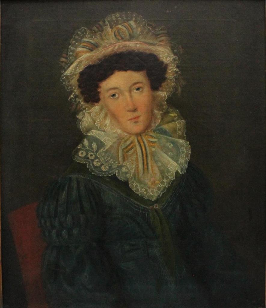 19th C OIL PAINTING ON CANVAS OF VICTORIAN WOMAN (1 of 5)