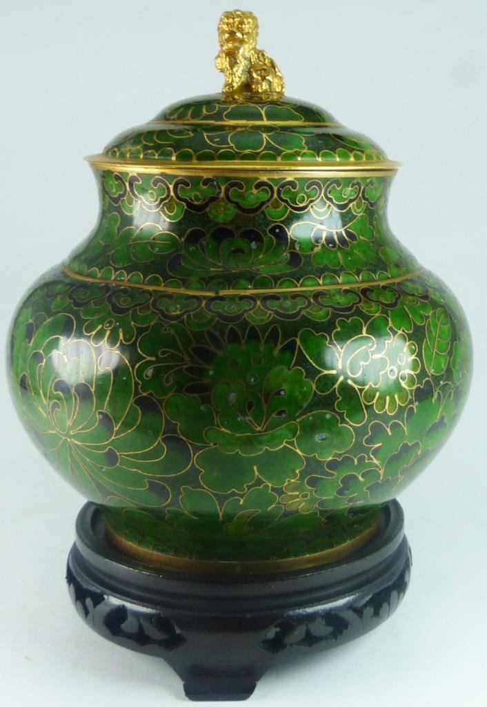 CHINESE CLOISONNE AND GILT METAL GINGER JAR (1 of 8)