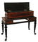 LARGE ANTIQUE INLAID WOODEN MUSIC BOX w STAND - 2